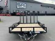2027 PJ 7x14 Powder Coated 7K Landscape Trailer w/ReadyRail Sides & Rear Ramp Gate