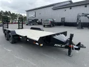 2026 Rice 7x18 Powder Coated 10k LowPro Equipment Trailer w/Spring Assist Ramps