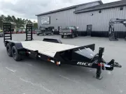 2026 Rice 7x18 Powder Coated 10k LowPro Equipment Trailer w/Spring Assist Ramps