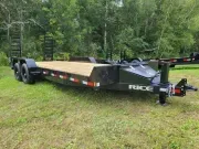 2025 Rice 7x20 Powder Coated 10k Trailer w/ 5' Fold-Up Ramps & Tool Box