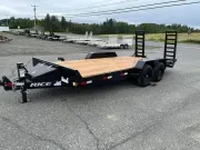 2025 Rice 7" x 18" 10k Powder Coated Trailer w/5" Fold-Up Ramps & Toolbox