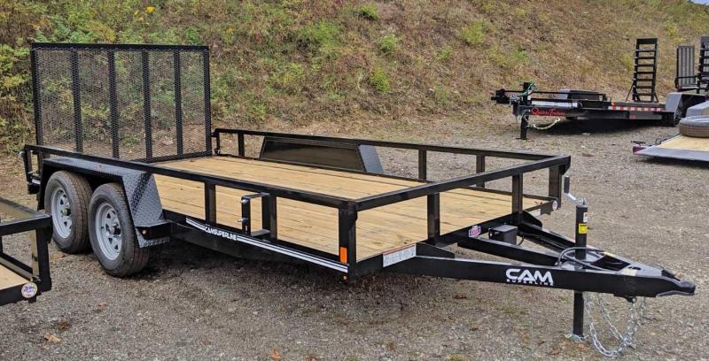 NEW 2021 CAM SUPERLINE 7x14 Tandem Axle Tubular Top Rail Powdercoated Utility Trailer NEW 2021 CAM SUPERLINE 7x14 Tandem Axle Tubular Top Rail Powdercoated Utility Trailer