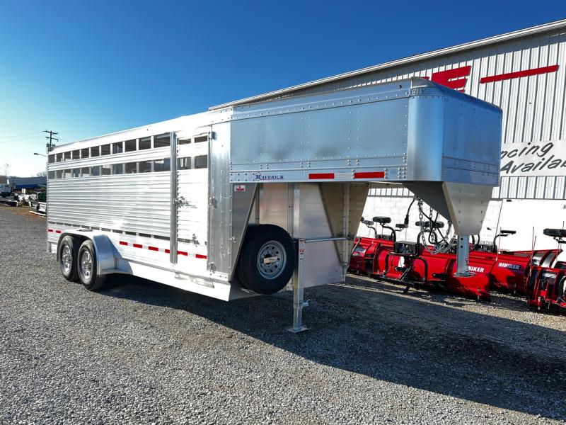 NEW 2023 EBY Maverick LS 20' Gooseneck Aluminum Stock Trailer w/ (1) Centergates NEW 2023 EBY Maverick LS 20' Gooseneck Aluminum Stock Trailer w/ (1) Centergates
