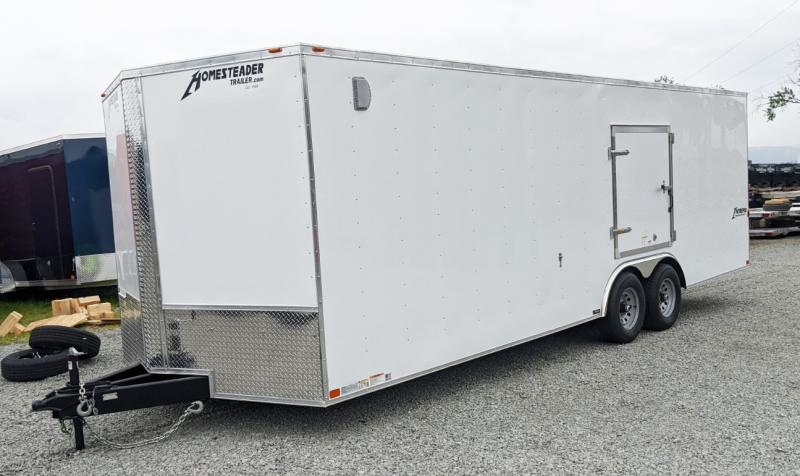 NEW 2022 Homesteader 8.5 x 24 HD Intrepid V-Nose Car Hauler w/ Ramp Door NEW 2022 Homesteader 8.5 x 24 HD Intrepid V-Nose Car Hauler w/ Ramp Door