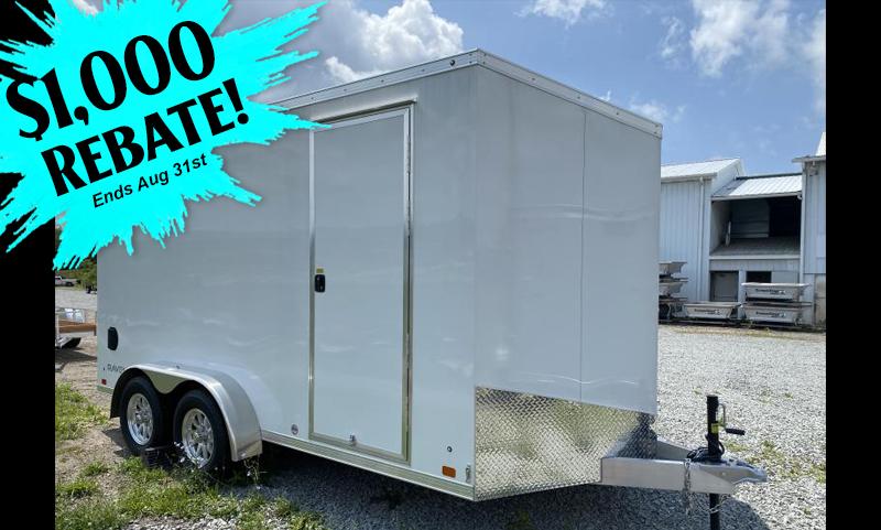 NEW 2022 ATC 7x16 RAVEN "LIMITED" w/ 2' Slant Wedge Nose Aluminum Cargo Trailer w/ Rear BARN Door NEW 2022 ATC 7x16 RAVEN "LIMITED" w/ 2' Slant Wedge Nose Aluminum Cargo Trailer w/ Rear BARN Door