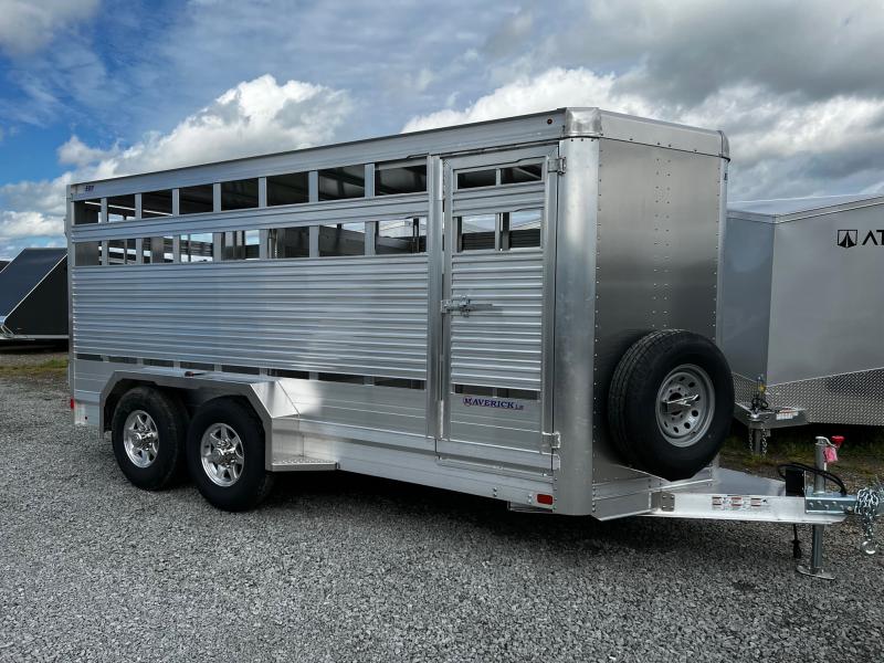 NEW 2023 EBY Maverick LS 16' Bumper Pull Aluminum Stock Trailer w