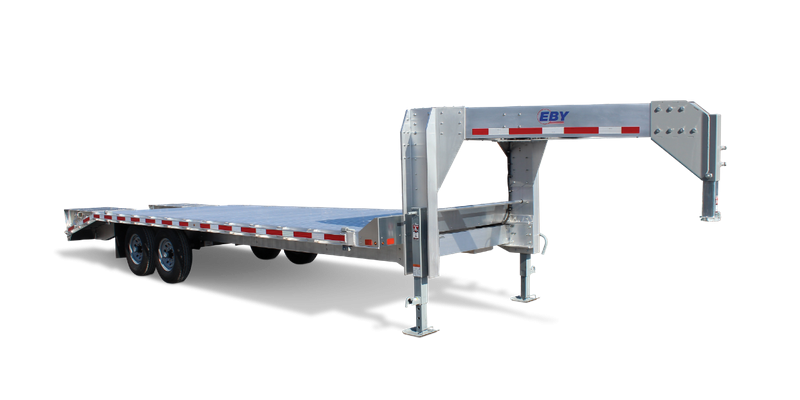 NEW 2023 EBY 24'6" TRADESMAN (EB31) GOOSENECK ALUMINUM DECKOVER Trailer w/ 50/50 Fold Flat Ramps w/ Aluminum Wheels NEW 2023 EBY 24'6" TRADESMAN (EB31) GOOSENECK ALUMINUM DECKOVER Trailer w/ 50/50 Fold Flat Ramps w/ Aluminum Wheels