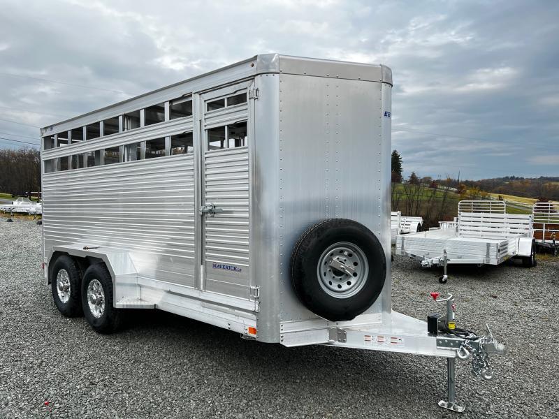 NEW 2023 EBY Maverick LS 16' Bumper Pull Aluminum Stock Trailer w/ Centergate NEW 2023 EBY Maverick LS 16' Bumper Pull Aluminum Stock Trailer w/ Centergate