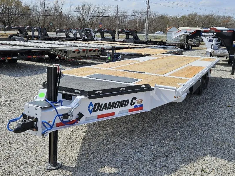 2026 Diamond C Trailers DET-210 (10245) 24'X102" Full Tilt HD Equipment Trailer, Arctic White