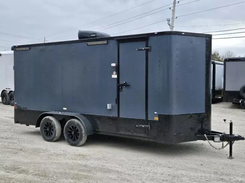 2025 Cargo Craft EV7182 (70327) 7'x18' Kynar Charcoal Gray V-Nose Enclosed Trailer