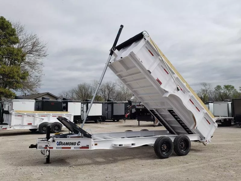 2025 Diamond C Trailers LPT-208 16'X81" 16.9K GVWR (97734) , Telescopic Dump Trailer, Artic White