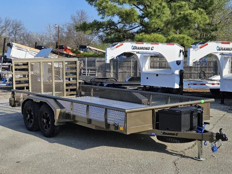 2026 Diamond C Trailers GTU235-V Tandem Utility Trailer, Mocha Metallic, 16'x82", 7K GVWR