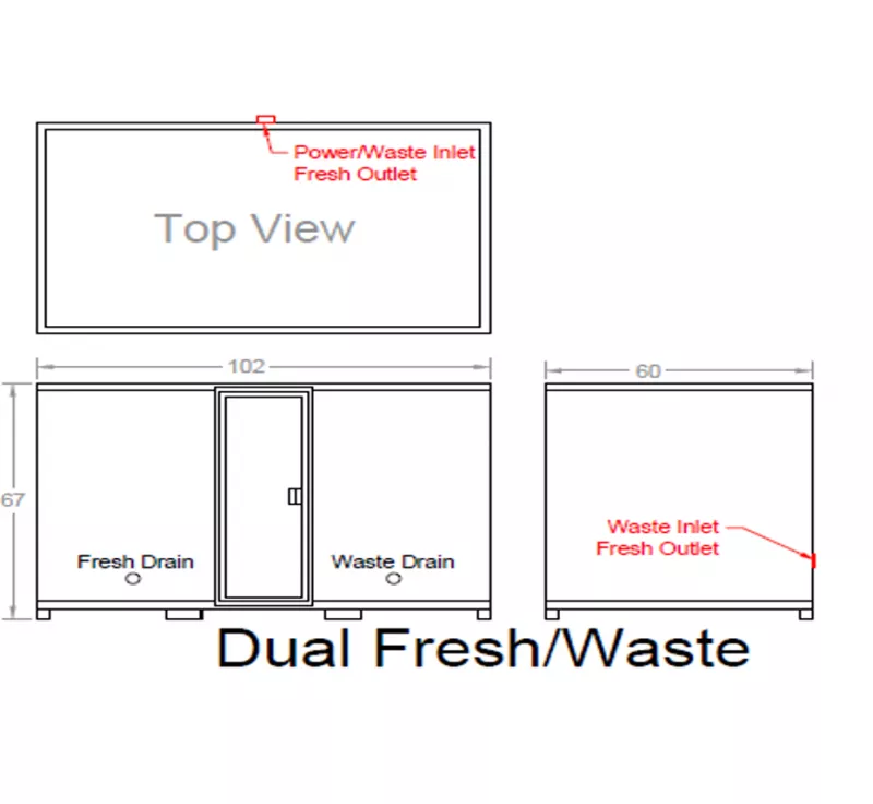 2026  66" x 102" Fresh & Waste Water Job Site  Storage Box												 Roll Off
