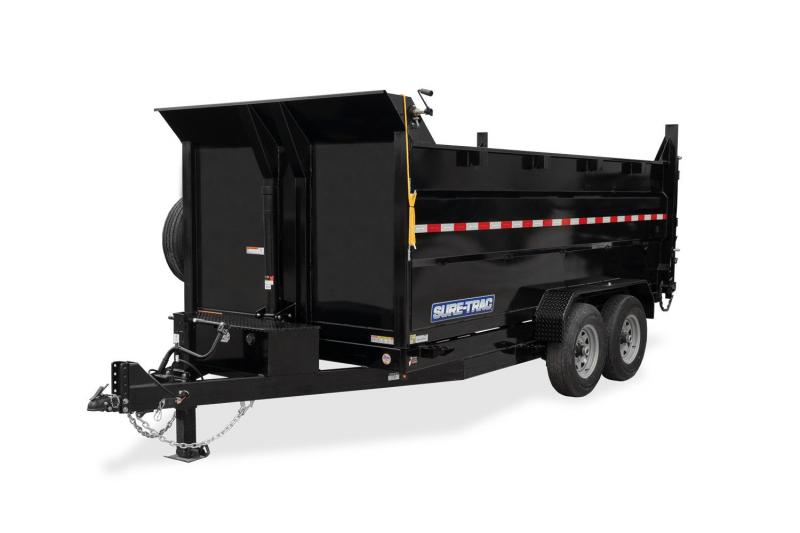 2024 Sure-Trac 7X16X4' SIDES TANDEM AXLE 14K GVWR BUMPER PULL Dump Trailer WITH 14 PLY TIRES GokFKygbqf8c