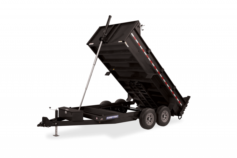 2023 Sure-Trac 7X14X2' SIDES TANDEM AXLE 14K GVWR Dump Trailer WITH 14 PLY TIRES AND HYDRAULIC JACK