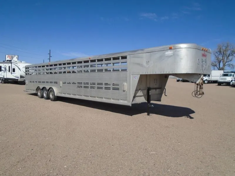 1996 Sooner 7' X 36' Aluminum Stock Trailer 
