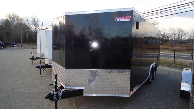 2021 Pace American 8.5X18 ONDLX TE2 V RAMP ETRK BLACK 2021 Pace American 8.5X18 ONDLX TE2 V RAMP ETRK BLACK