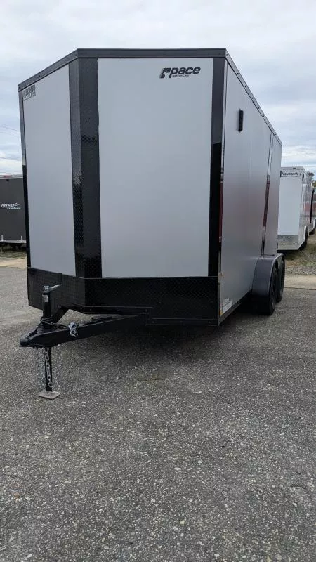 2026 Pace American KP-DX8414-070 - 7 x 14 Outback DLX Flat Top V-Nose 7K 152 Cargo / Enclosed Trailer