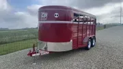 2026 Cornpro Trailers 6'X16' Livestock 7K Red W/Spare 
