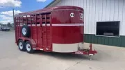 2026 Cornpro Trailers 7'X16' Livestock 12K Red W/Spare 