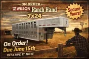 2027 Wilson Trailer 7X24 Ranch Hand Cattle/Hog 