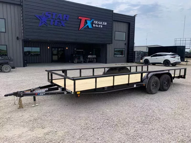 83" X 20' UTILITY 7K  W/ 5' SLIDE IN RAMPS OUT THE BACK