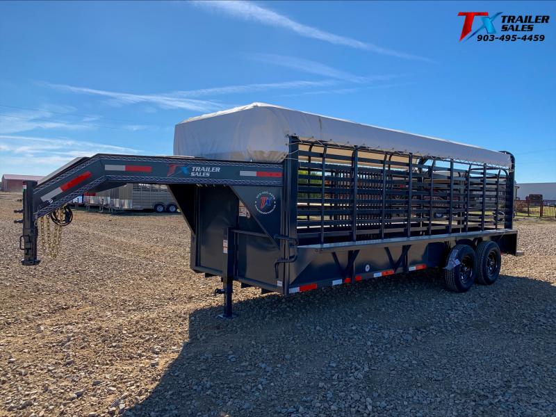 2023 East Texas 6.5" X 24' GN LIVESTOCK 14K Stock / Stock Combo Trailer