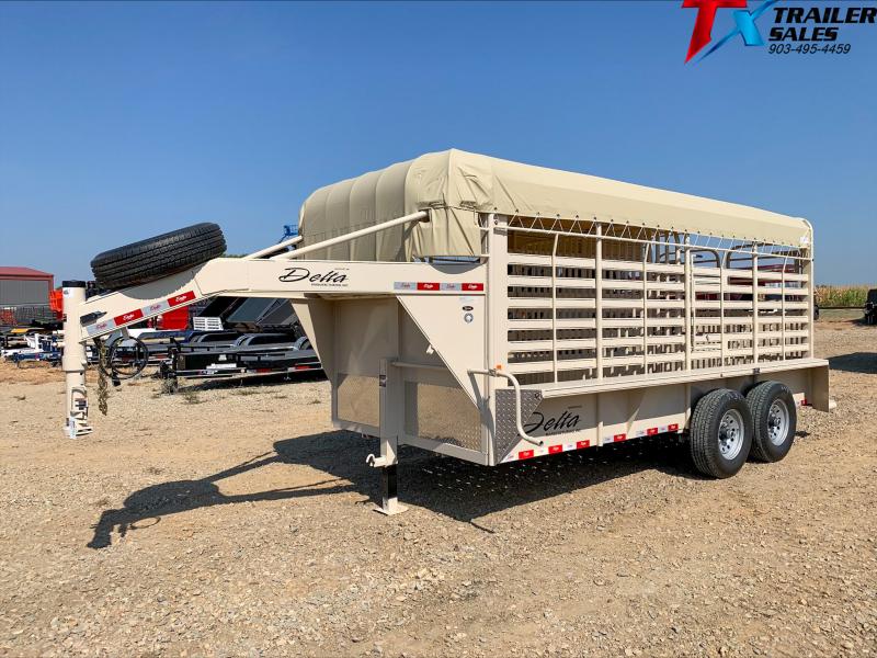 2023 Delta Trailers 6’8" X 16' GN 600 CATTLEMAN LIVESTOCK TRAILER 14K Stock / Stock Combo Trailer