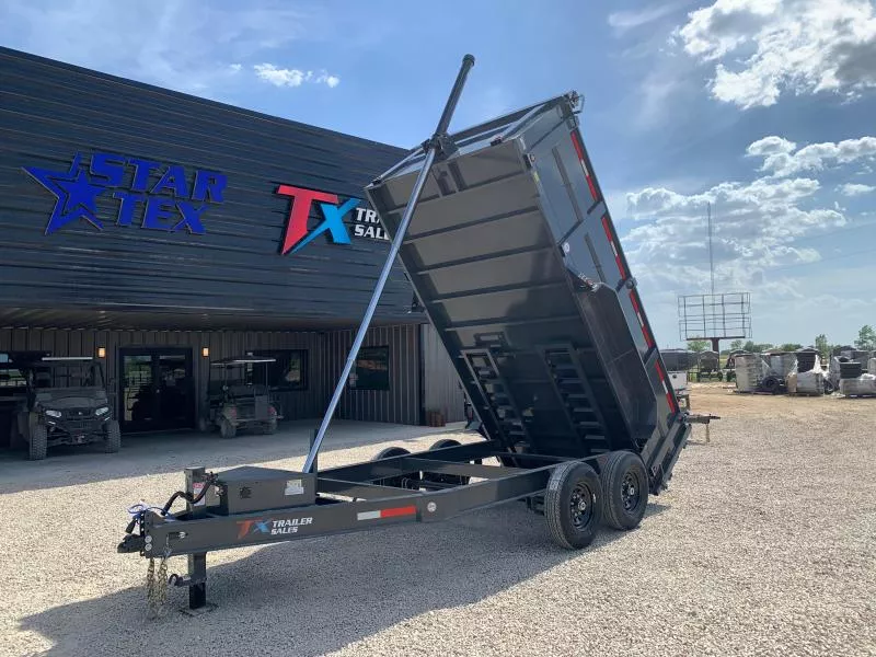 83" X 14' X 3' BUMPER PULL DUMP TRAILER WITH TELESCOPIC LIFT