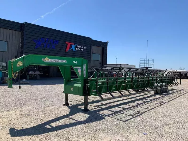 40' DUAL TANDEM DOUBLE DROP HAY TRAILER WITH 10K AXLES & HYD JACKS