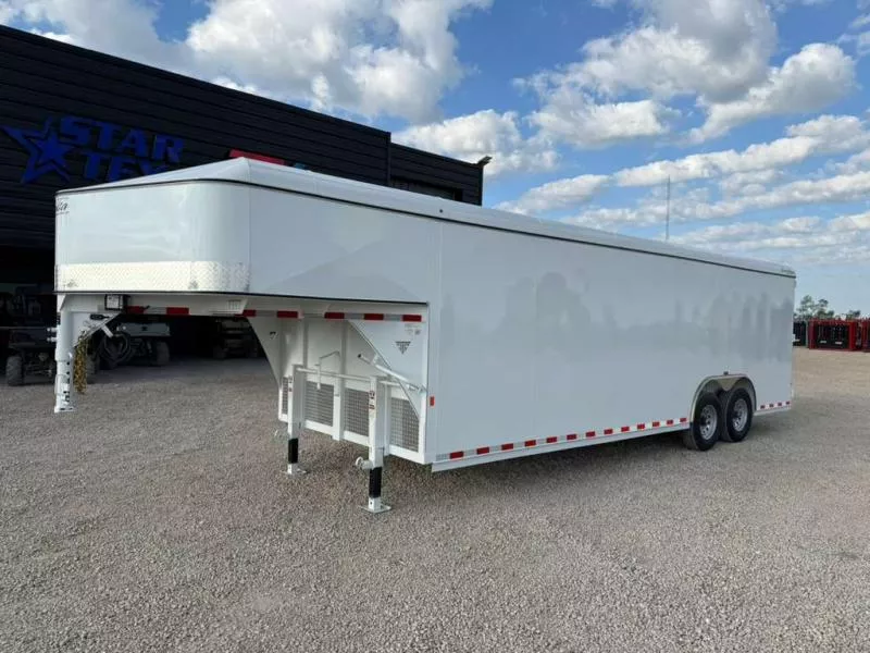 8' X 24' X 7' DELTA GOOSENECK STEEL ENCLOSED TRAILER 14K
