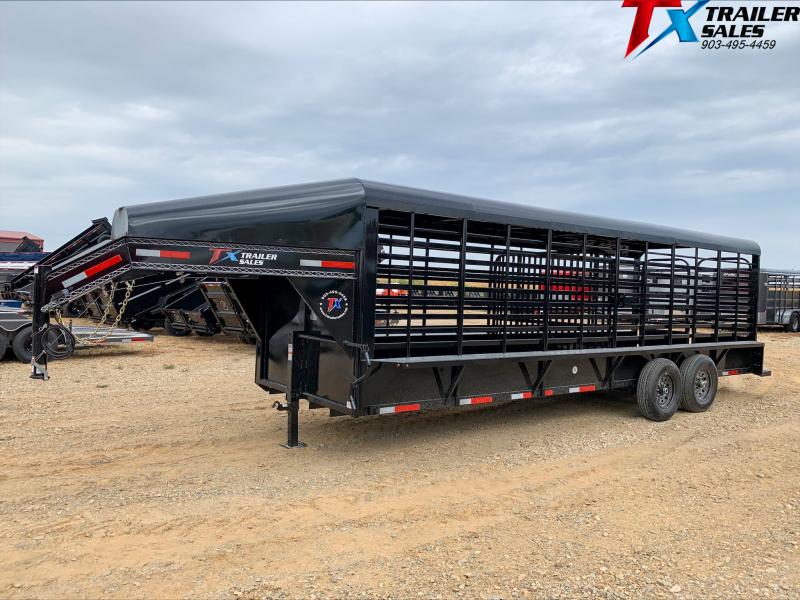 2023 East Texas 6.8" X 24' GN LIVESTOCK 14K Stock / Stock Combo Trailer
