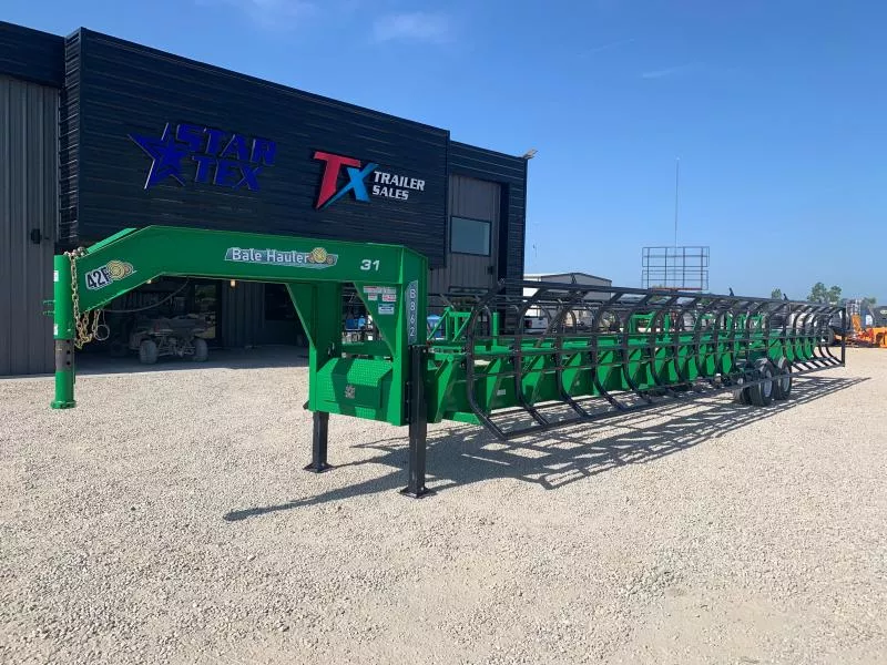 42' DUAL TANDEM DOUBLE DROP HAY TRAILER WITH 12K AXLES 