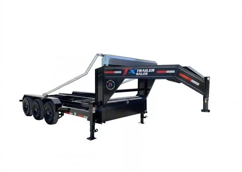 16' GOOSENECK ROLL OFF  TRAILER 21K ( ELECTRIC TARP )