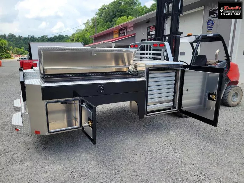 **SALE SPECIAL - CUSTOM ORDER UNCLAIMED** Martin Aluminum Gooseneck Service Body DRW  60" CA Cab and Chassis - TOOL DRAWER, WORK LIGHTS, BLACK POWDERCOAT 1751295651