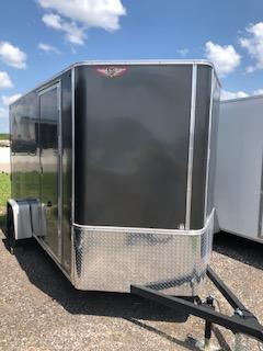 2021 H&H CHARCOAL 6x12 FLAT TOP V-NOSE 3K CARGO TRAILER 2021 H&H CHARCOAL 6x12 FLAT TOP V-NOSE 3K CARGO TRAILER