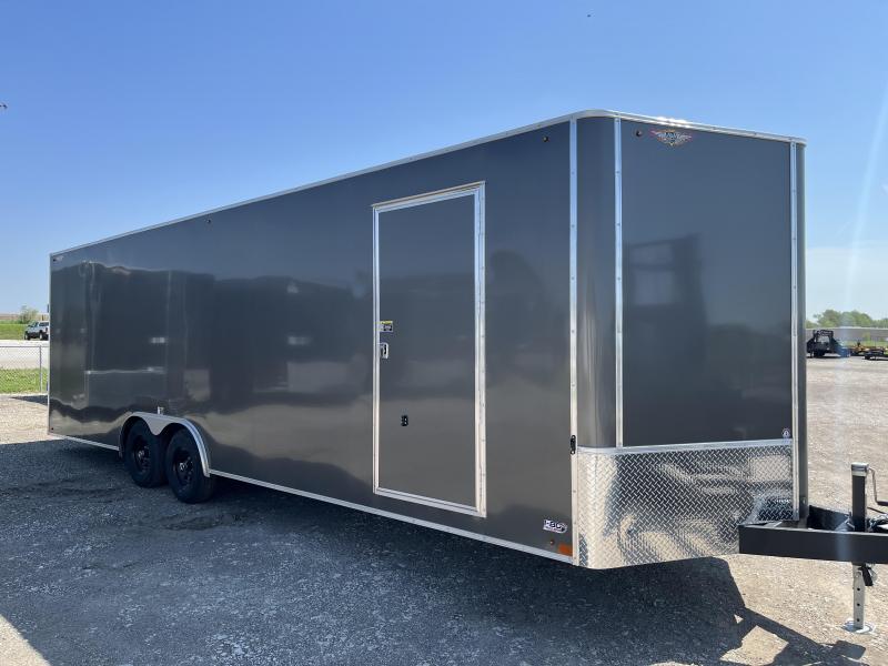 2023 H&H Charcoal 8.5x24 14k Flat Top VNose Cargo / Enclosed Trailer