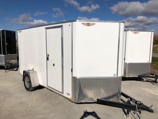 2021 H&H WHITE 7x12 FLAT TOP V-NOSE SINGLE AXLE CARGO TRAILER 2021 H&H WHITE 7x12 FLAT TOP V-NOSE SINGLE AXLE CARGO TRAILER