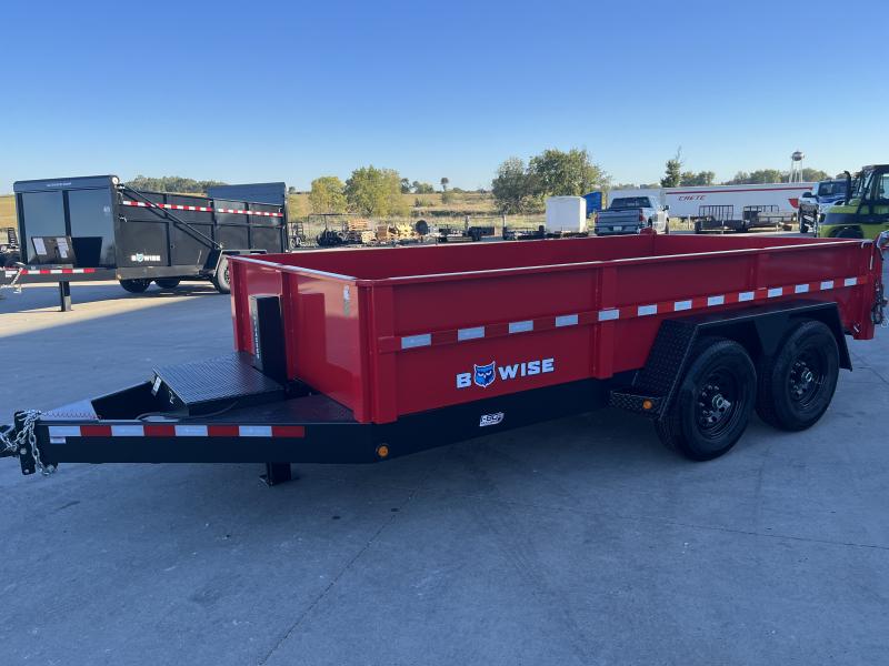 2023 BWISE Red/Black 82x14 Dump Trailer 15.4K GVWR I80 Trailers in