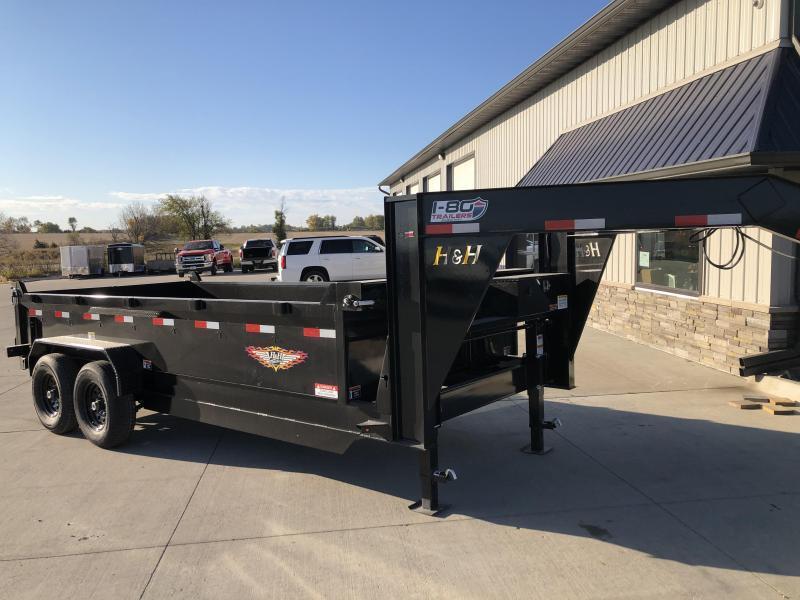 2023 H&H Trailers Black 83x16 14K Gooseneck Dump Trailer I80