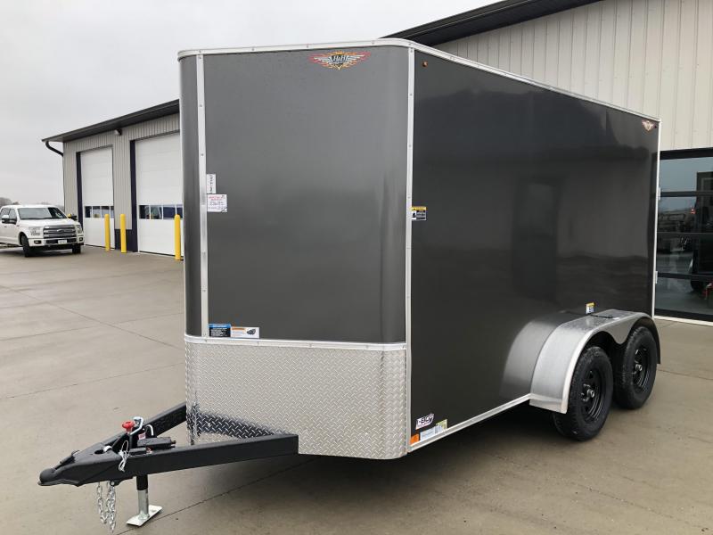 2022 H&H Trailers Charcoal 7x12 Tandem Flat Top V-Nose Enclosed Cargo Trailer 2022 H&H Trailers Charcoal 7x12 Tandem Flat Top V-Nose Enclosed Cargo Trailer