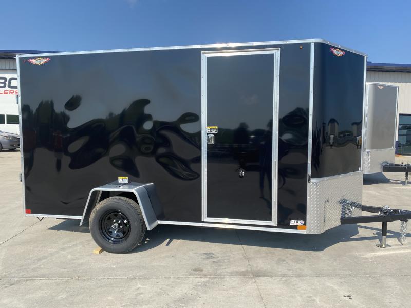 2022 HAULABOUT COUGAR BLACK 7X20 TANDEM FLAT TOP VNOSE ENCLOSED CARGO TRAILER I80 Trailers
