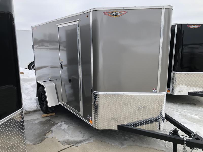 2023 H&H Trailers Charcoal 5x10 Flat Top VNose Enclosed Cargo Trailer