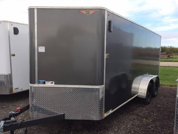 2021 H&H 7x14 CHARCOAL FLAT TOP V-NOSE TANDEM AXLE CARGO TRAILER 2021 H&H 7x14 CHARCOAL FLAT TOP V-NOSE TANDEM AXLE CARGO TRAILER