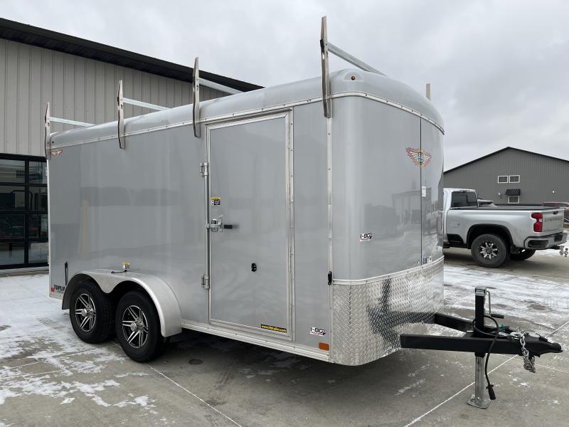 2023 H&H Trailers Charcoal 5x10 Flat Top VNose Enclosed Cargo Trailer