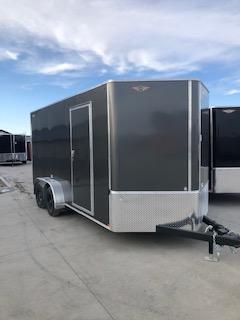 2021 H&H 7x16 CHARCOAL 7X16 FLAT TOP V-NOSE TANDEM AXLE CARGO TRAILER 2021 H&H 7x16 CHARCOAL 7X16 FLAT TOP V-NOSE TANDEM AXLE CARGO TRAILER
