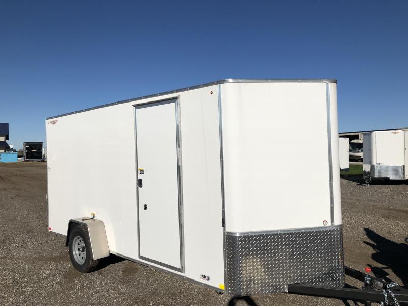 2021 H&H 6x14 WHITE FLAT TOP VNOSE SINGLE AXLE CARGO TRAILER Near Me