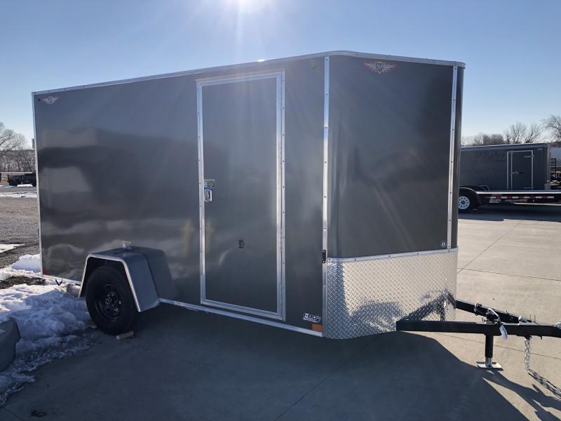 2022 HAULABOUT COUGAR BLACK 7X20 TANDEM FLAT TOP VNOSE ENCLOSED CARGO TRAILER I80 Trailers