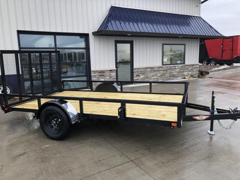 2023 H&H Trailers Black 76x12 3K Rail Side Utility Trailer I80