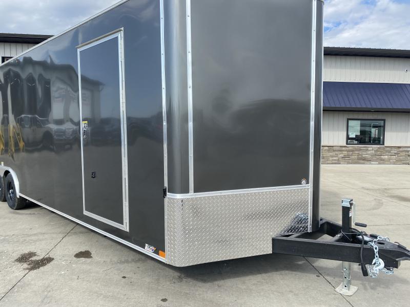 2023 H&H Trailers Charcoal 8.5x28 10K Flat Top VNose Enclosed Cargo